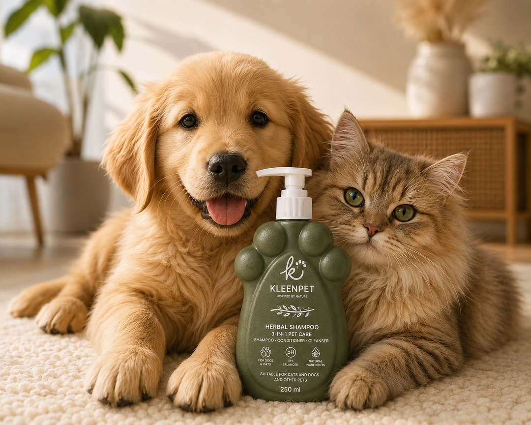 KLEENPET™ Natural Pet Shampoo – Paw Design Bottle