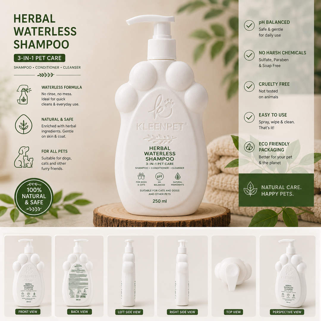 KLEENPET™ Natural Pet Waterless Shampoo – Paw Design Spray
