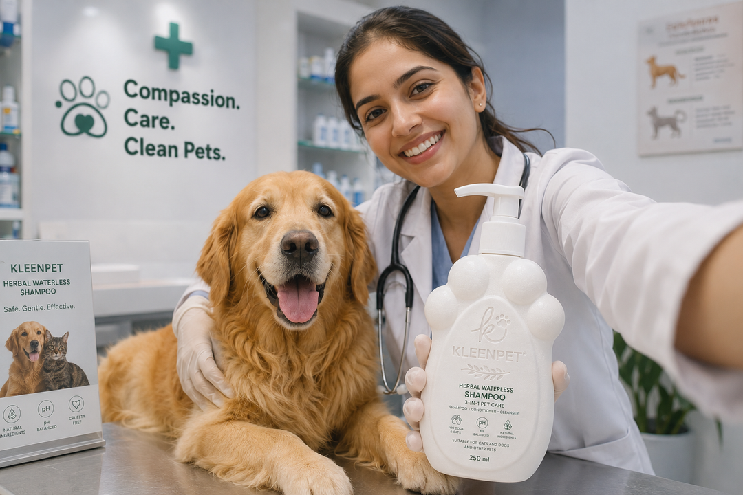 KLEENPET™ Natural Pet Waterless Shampoo – Paw Design Spray