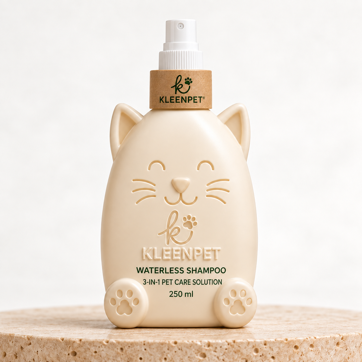 Kleenpet™ natural pet waterless shampoo – paw design pump bottle